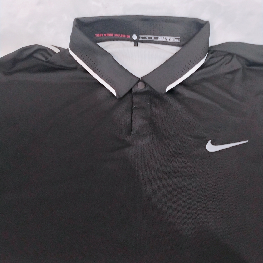 Nike Tiger Woods Black Ombre Polo Shirt Mens XL The Cup 2015 Bandon Dunes Golf P